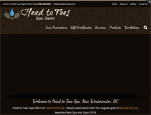 Tablet Screenshot of headtotoesspa.com